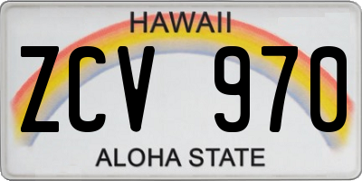 HI license plate ZCV970