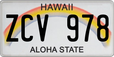 HI license plate ZCV978