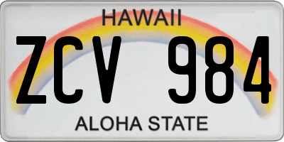 HI license plate ZCV984