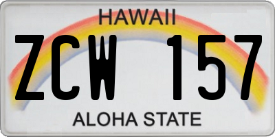 HI license plate ZCW157