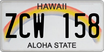 HI license plate ZCW158