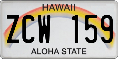 HI license plate ZCW159