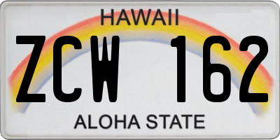 HI license plate ZCW162