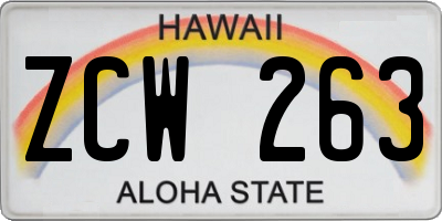 HI license plate ZCW263