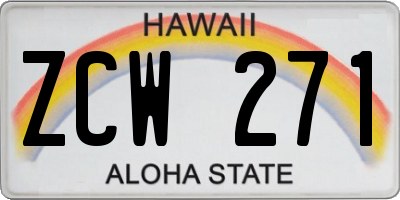 HI license plate ZCW271