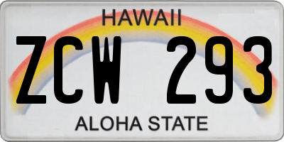 HI license plate ZCW293