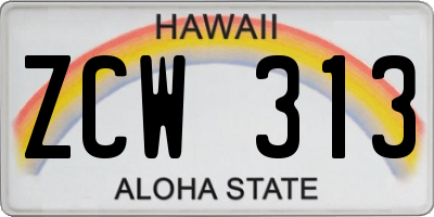 HI license plate ZCW313