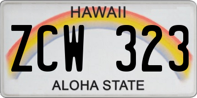 HI license plate ZCW323
