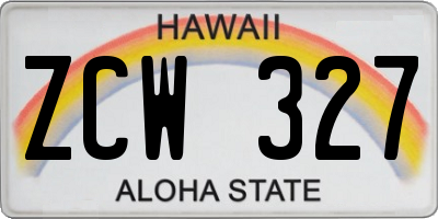 HI license plate ZCW327