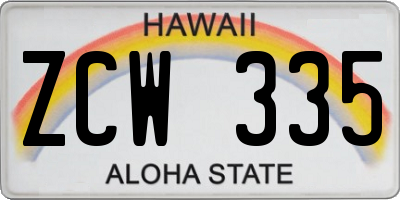 HI license plate ZCW335