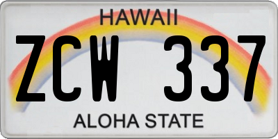 HI license plate ZCW337