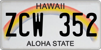 HI license plate ZCW352