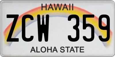 HI license plate ZCW359