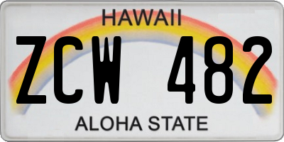 HI license plate ZCW482