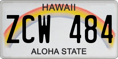 HI license plate ZCW484