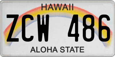 HI license plate ZCW486