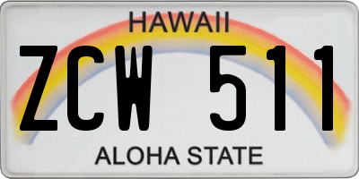HI license plate ZCW511