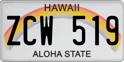 HI license plate ZCW519