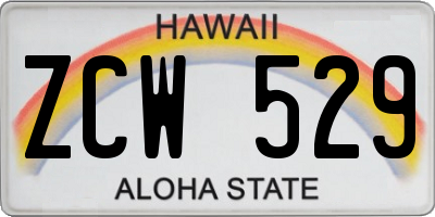 HI license plate ZCW529