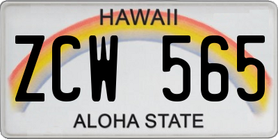 HI license plate ZCW565