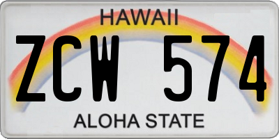 HI license plate ZCW574