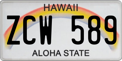HI license plate ZCW589