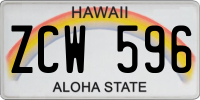 HI license plate ZCW596