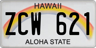 HI license plate ZCW621