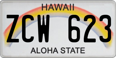 HI license plate ZCW623