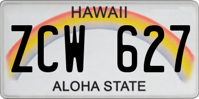 HI license plate ZCW627