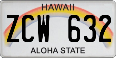 HI license plate ZCW632