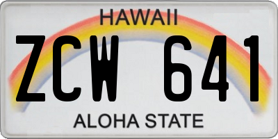 HI license plate ZCW641