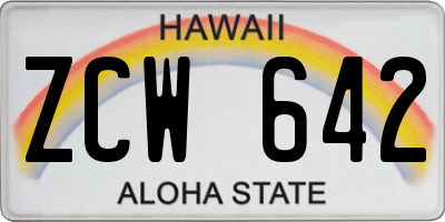 HI license plate ZCW642