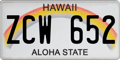 HI license plate ZCW652