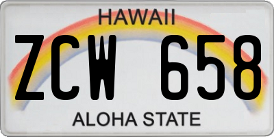 HI license plate ZCW658