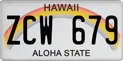 HI license plate ZCW679