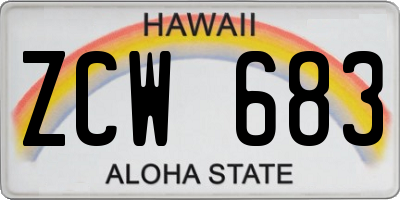 HI license plate ZCW683