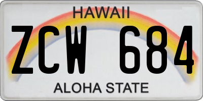 HI license plate ZCW684