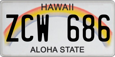 HI license plate ZCW686
