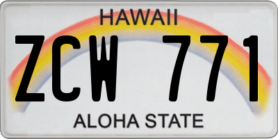 HI license plate ZCW771