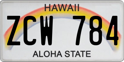 HI license plate ZCW784