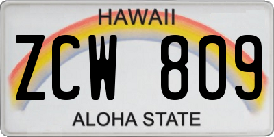 HI license plate ZCW809