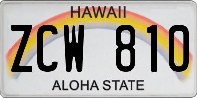HI license plate ZCW810