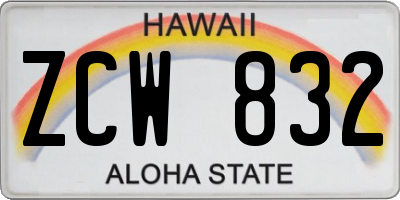HI license plate ZCW832