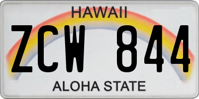 HI license plate ZCW844