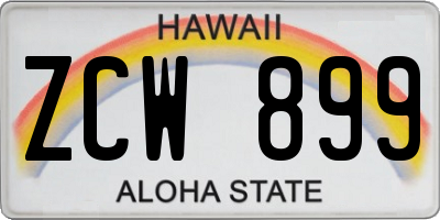 HI license plate ZCW899