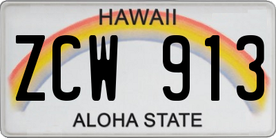 HI license plate ZCW913