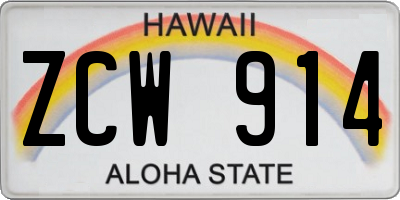 HI license plate ZCW914
