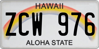 HI license plate ZCW976