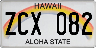 HI license plate ZCX082